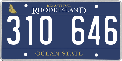 RI license plate 310646