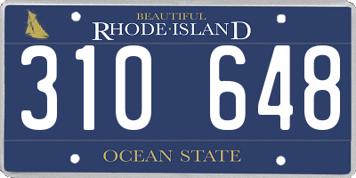RI license plate 310648