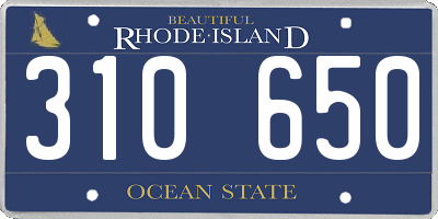 RI license plate 310650