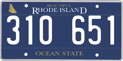 RI license plate 310651