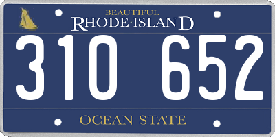 RI license plate 310652