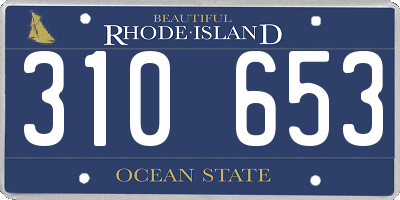 RI license plate 310653