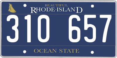 RI license plate 310657