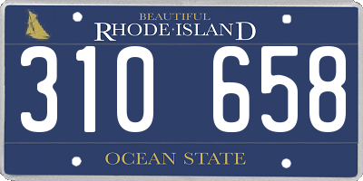 RI license plate 310658