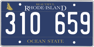 RI license plate 310659
