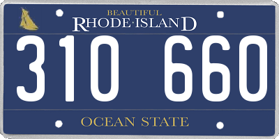 RI license plate 310660