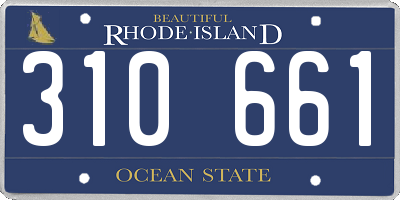 RI license plate 310661
