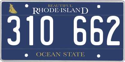 RI license plate 310662