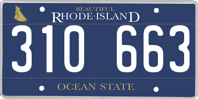 RI license plate 310663