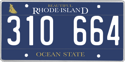RI license plate 310664