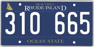 RI license plate 310665