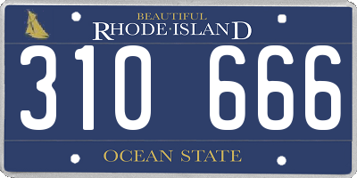 RI license plate 310666