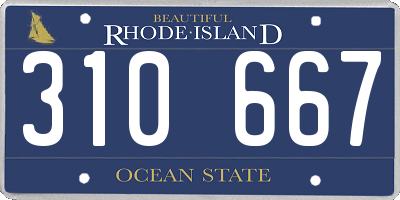 RI license plate 310667