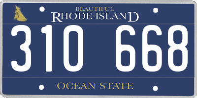 RI license plate 310668