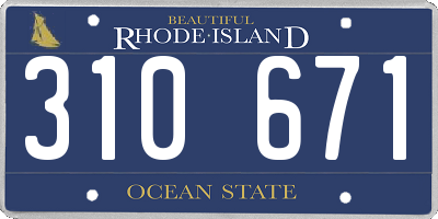 RI license plate 310671