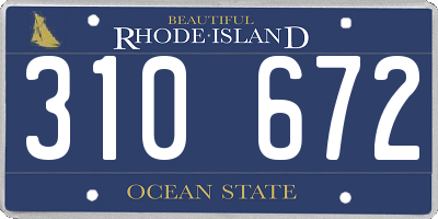 RI license plate 310672