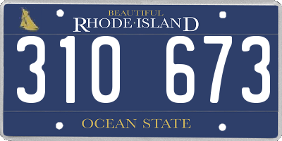 RI license plate 310673