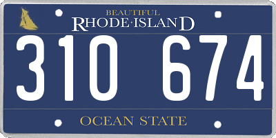 RI license plate 310674