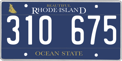 RI license plate 310675