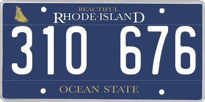 RI license plate 310676