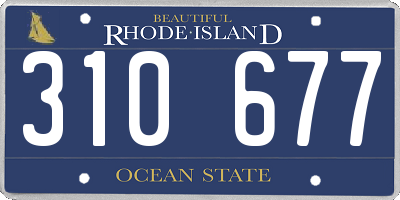 RI license plate 310677