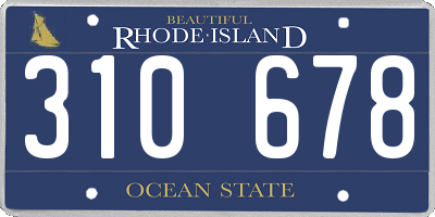 RI license plate 310678