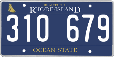 RI license plate 310679