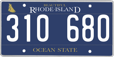 RI license plate 310680