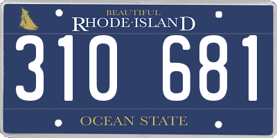 RI license plate 310681