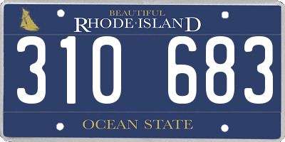 RI license plate 310683