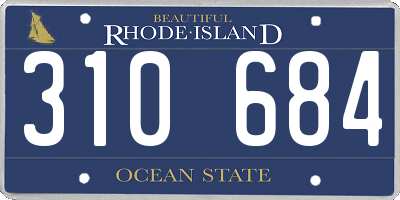 RI license plate 310684