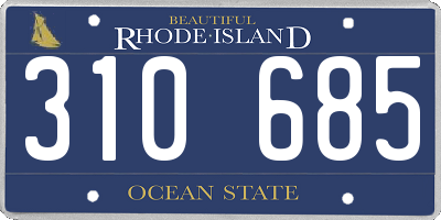 RI license plate 310685
