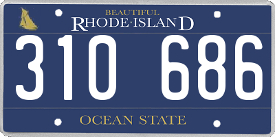 RI license plate 310686