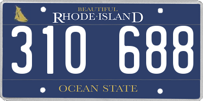 RI license plate 310688