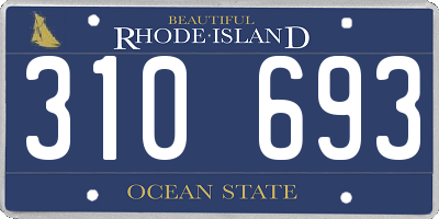 RI license plate 310693