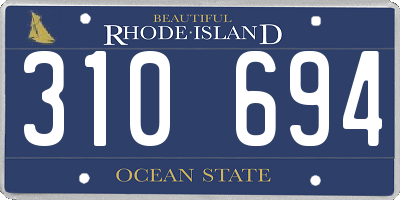 RI license plate 310694