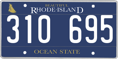 RI license plate 310695