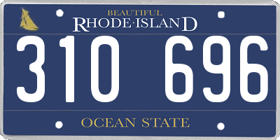 RI license plate 310696