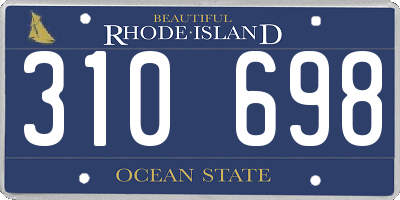 RI license plate 310698