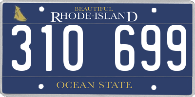 RI license plate 310699