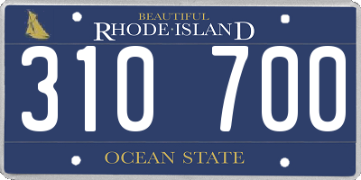 RI license plate 310700