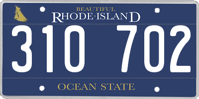 RI license plate 310702