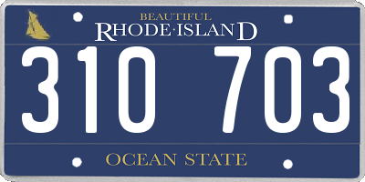 RI license plate 310703