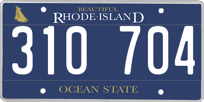 RI license plate 310704