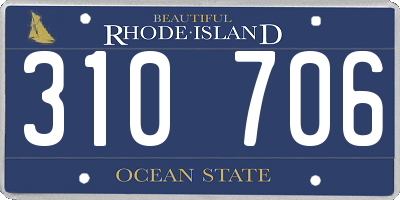 RI license plate 310706