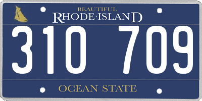 RI license plate 310709
