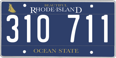 RI license plate 310711