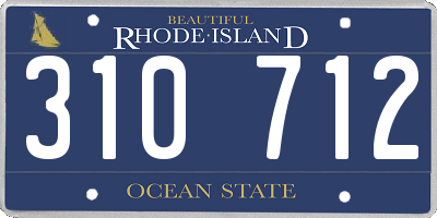 RI license plate 310712