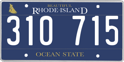 RI license plate 310715