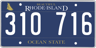 RI license plate 310716